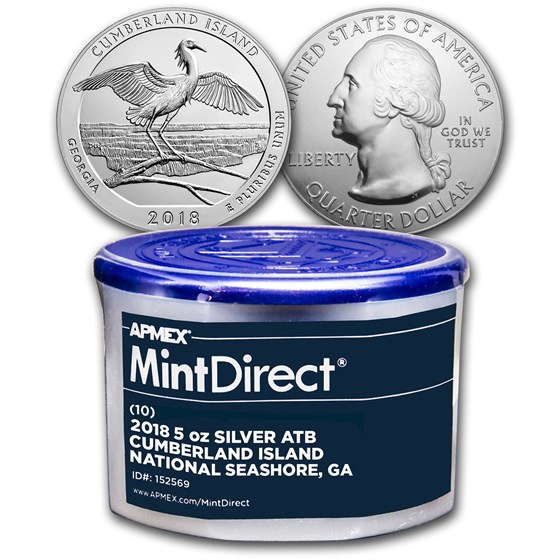2018 5 oz Silver ATB Cumberland Island (10-Coin MintDirect® Tube) 2018 5 oz Silver ATB Cumberland Island (10-Coin MintDirect® Tube)